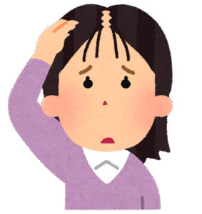 薄くなった髪の女性のイラスト