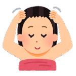 頭皮マッサージのイラスト